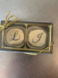 2 piece truffle box with custom initial images