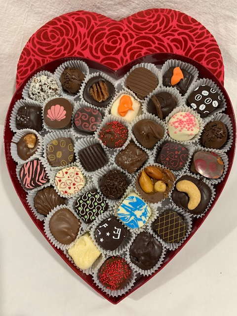 1 Pound Heart Shaped box - assorted truffles