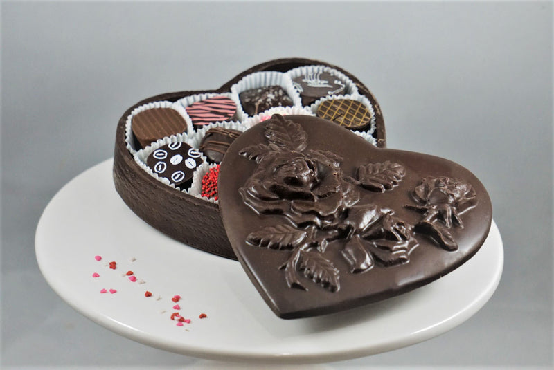 Medium Chocolate Rose-Top Truffle Box