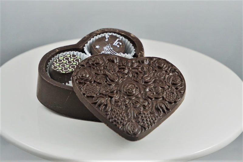 Small Chocolate Floral-Top Truffle Box
