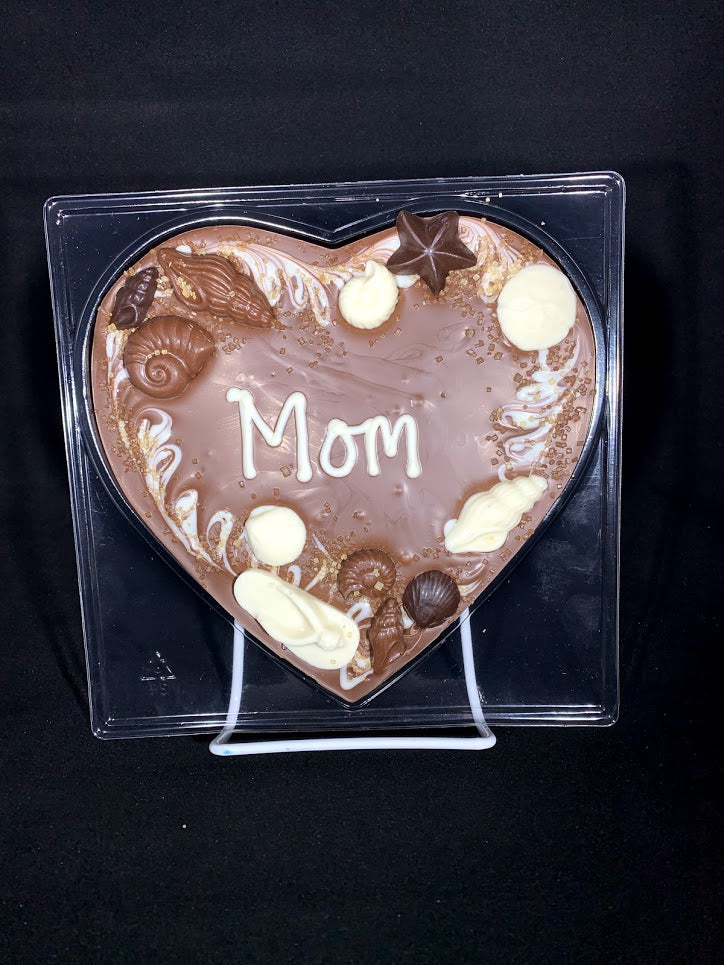 Chocolate MOM Heart with Seashells