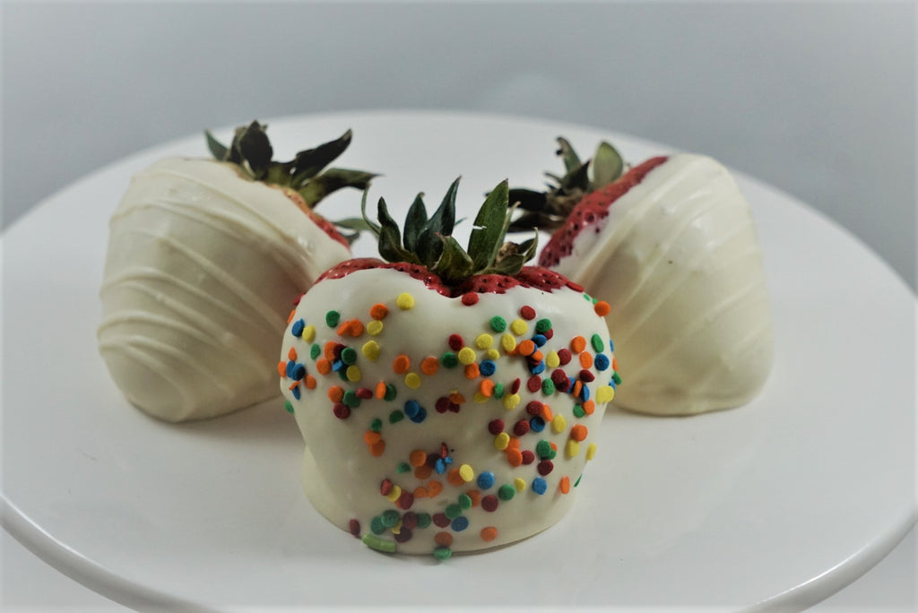 Sprinkled Chocolate Dipped Strawberries - One Dozen